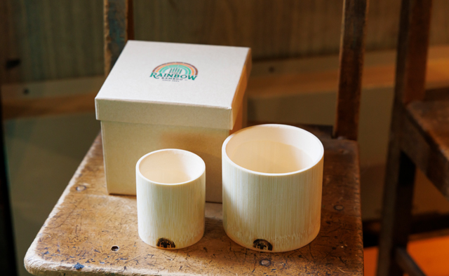 「THE RAINBOW BAMBOO Art gallery」ペア竹コップ 3名